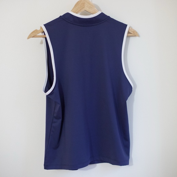 Sigrid Olsen Navy Sleeveless Zip-Neck Top – Size M - Picture 5 of 6